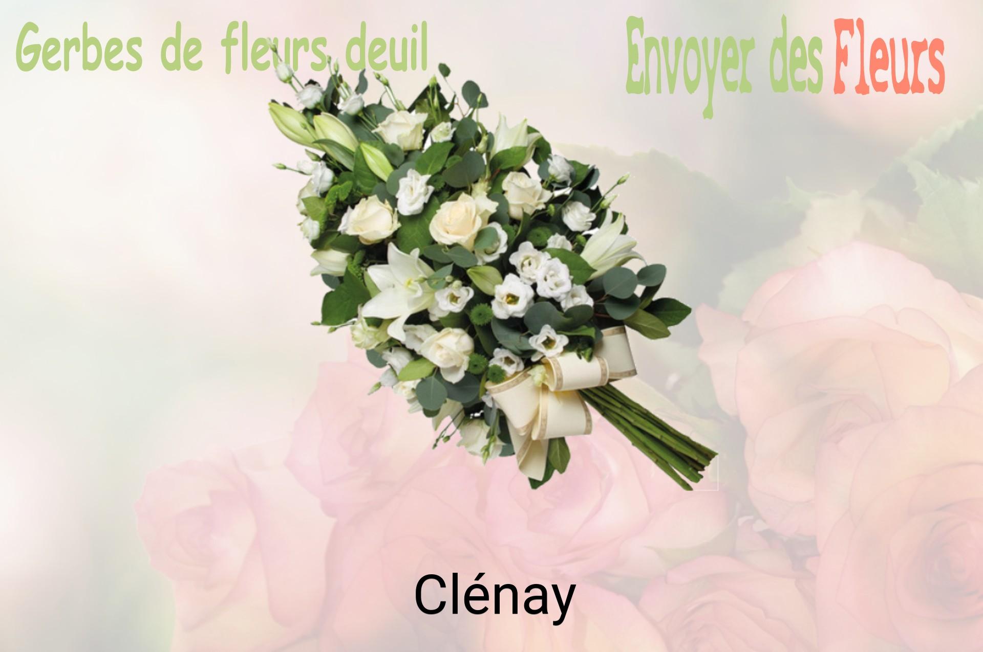 Gerbe de fleurs de deuil livrée à Clénay